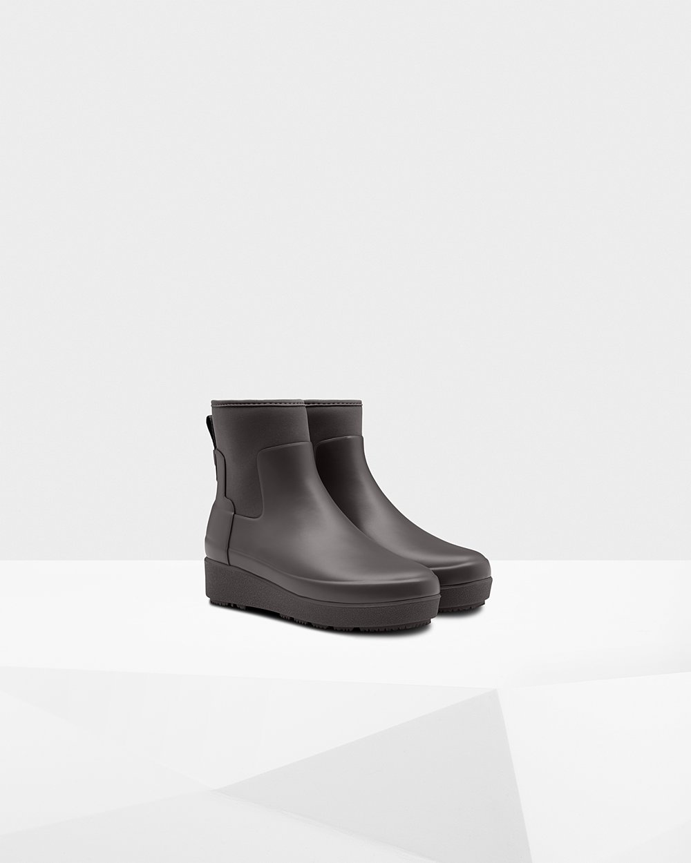 Womens Creeper Boots - Hunter Refined Slim Fit Neoprene Chelsea (86FBWVJAL) - Grey